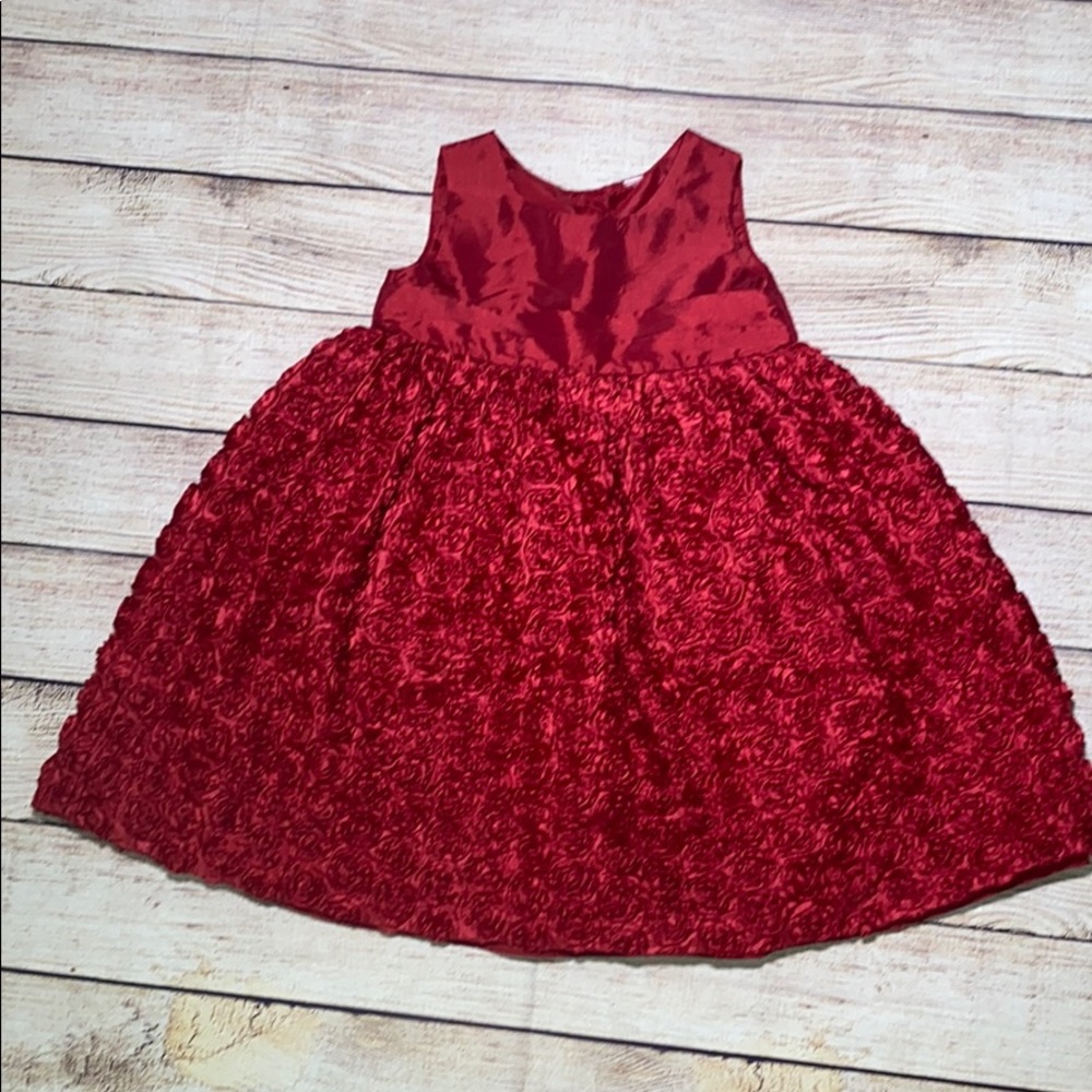 Adorable Red Flower Holiday Dress